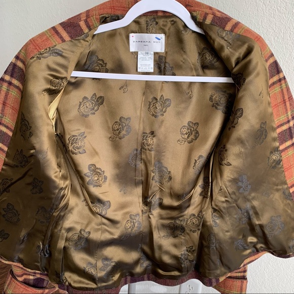 BARBARA BUI Checked Patterned Plaid Wool Blazer - Picture 4 of 4